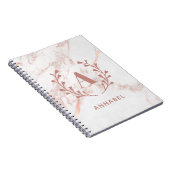 Rosa Marmormonogramm für alle Initial- und Namensf Notizblock (Rechte Seite)