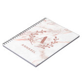 Rosa Marmormonogramm für alle Initial- und Namensf Notizblock (Linke Seite)