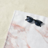 Rosa Marmormonogramm für alle Initial- und Namensf Strandtuch (Beispiel)