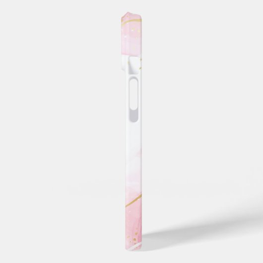 Rosa Marmormonogramm | Girly Modern Gold Glitzer Case-Mate iPhone Hülle (Rückseite / Links)