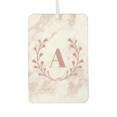 Rosa Marmormonogramm jedes Anfangs- und Namensmerk Autolufterfrischer (Vorderseite)