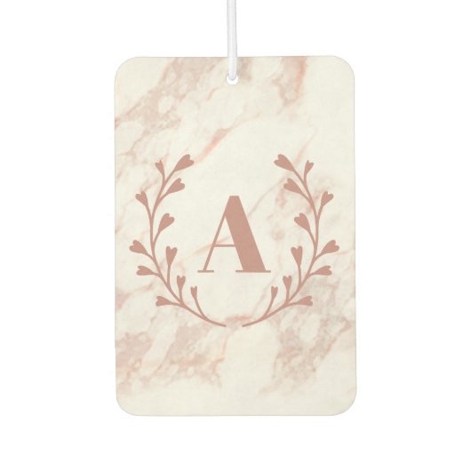 Rosa Marmormonogramm jedes Anfangs- und Namensmerk Autolufterfrischer (Vorderseite)