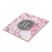 Rosa Marmormonogramm mit grauem Kreis-Motiv Fliese (Seite)