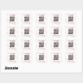 Rosa Marmormor - Geschäftsinformationen qr-Code Quadratischer Aufkleber (Blatt)