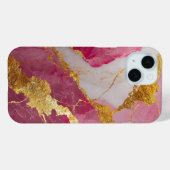 Rosa Marmormuster mit Gold Case-Mate iPhone Hülle (Rückseite (Horizontal))