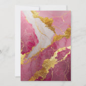 Rosa Marmormuster mit Gold Einladung (Vorderseite)