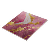 Rosa Marmormuster mit Gold Fliese (Seite)