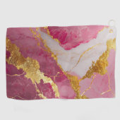 Rosa Marmormuster mit Gold Golfhandtuch (Horizontal)