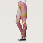 Rosa Marmormuster mit Gold Leggings (Links)