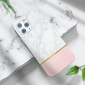 Rosa Marmormuster und Imitate Gold Foil Case-Mate iPhone Hülle