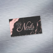 Rosa Marmornägel mit der Aufschrift "Name" Magnetische Visitenkarte (Beispiel)