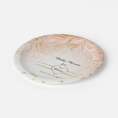 Rosa marmorndes pappteller (Schrägansicht)