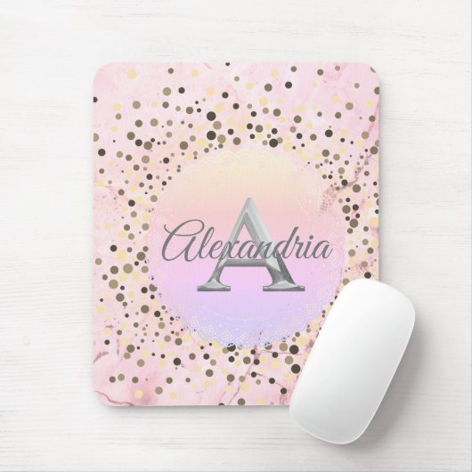 Rosa Marmorplatte Mousepad (Mit Mouse)