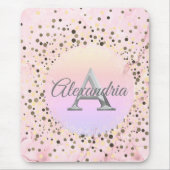 Rosa Marmorplatte Mousepad (Vorne)