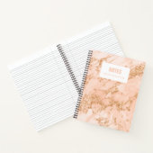 Rosa Marmorplatte Rose Gold Personalisierte Zusamm Notizblock (Innenseite)