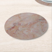 Rosa Marmorplatte Runder Pappuntersetzer (Angewinkelt)