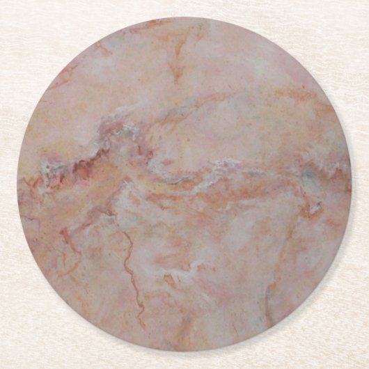 Rosa Marmorplatte Runder Pappuntersetzer (Vorderseite)