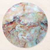 Rosa Marmorplatte Runder Pappuntersetzer (Vorderseite)