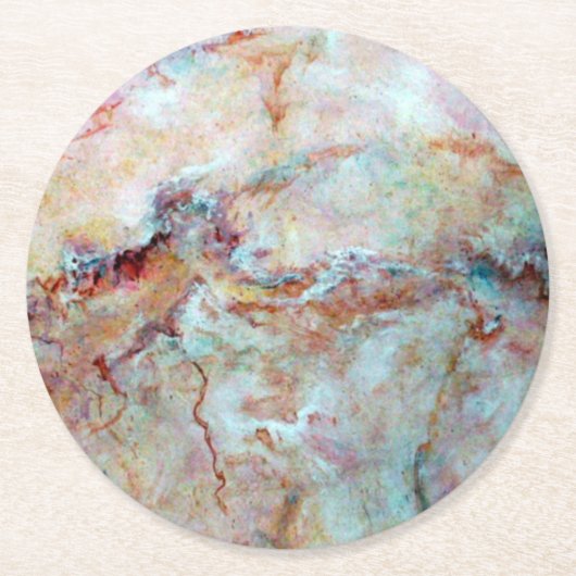 Rosa Marmorplatte Runder Pappuntersetzer (Vorderseite)