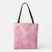 Rosa Marmorplatte Swirl & Gold Glitzer Muster Tasche (Rückseite)