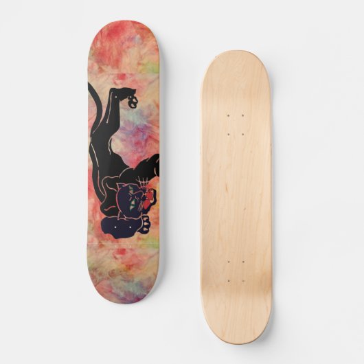 Rosa Marmorskateboard Black Panther Skateboard (Vorderseite)