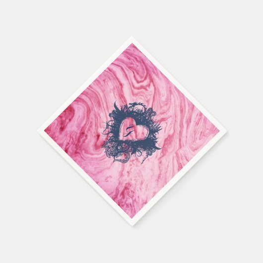 Rosa Marmorstruktur elegantes Muster Serviette (Ecke)