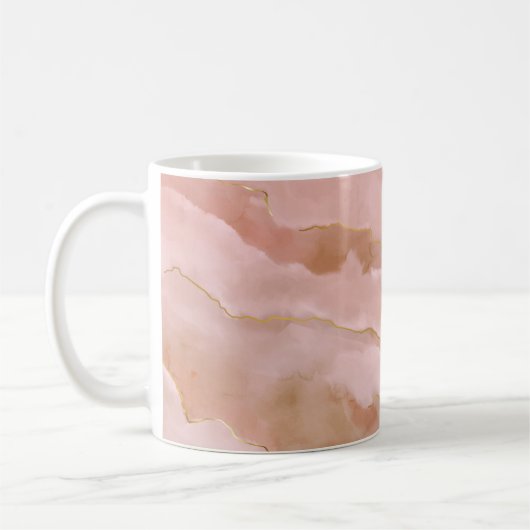 Rosa Marmorstruktur Kaffeetasse (Links)
