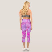 Rosa Marmorstruktur, Marmoreffekt Capri Leggings (Rückseite)
