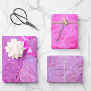 Rosa Marmorstruktur, Marmoreffekt Geschenkpapier Set