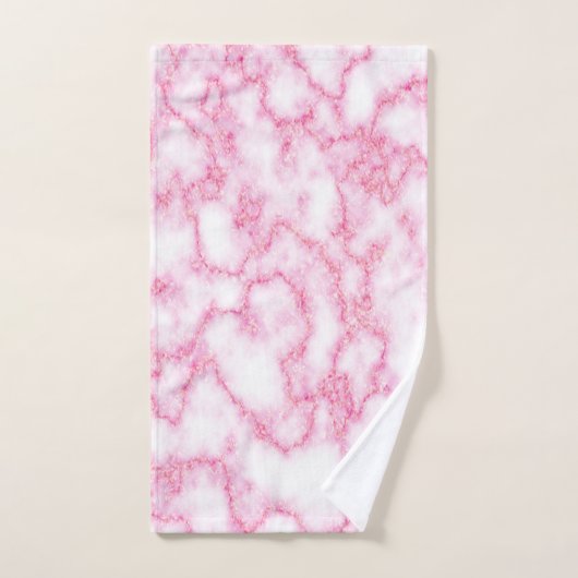 Rosa Marmortuch-Set Badhandtuch Set (Handtuch)