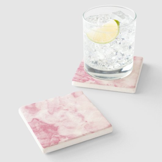 Rosa MarmorUntersetzer Steinuntersetzer (Seitenansicht)