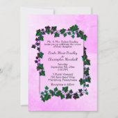 Rosa Marmorweine zum Hochzeitsempfang Einladung (Vorderseite)