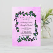 Rosa Marmorweine zum Hochzeitsempfang Einladung (Stehend Vorderseite)