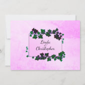 Rosa Marmorweine zum Hochzeitsempfang Einladung (Rückseite)