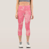 Rosa Marmorwolke abstrakt Capri Leggings (Vorderseite)