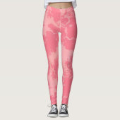 Rosa Marmorwolke abstrakt Leggings (Vorderseite)
