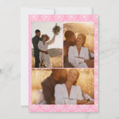 Rosa marokkanische Blumeninitialen 3 Foto Hochzeit Einladung (Rückseite)