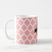 Rosa marokkanisches Gittermuster Kaffeetasse (Links)