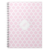 Rosa marokkanisches Muster mit Monogram-Notebook Notizblock (Vorderseite)