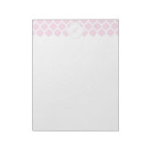 Rosa marokkanisches Muster mit Monogram Notepad Notizblock (Rotiert)