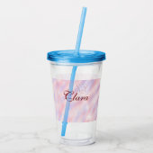 Rosa Maroon Aquarell abstrakt Namenspastel hinzufü Acryltrinkbecher (Rückseite)