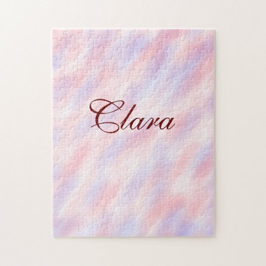 Rosa Maroon Aquarell abstrakt Namenspastel hinzufü Puzzle (Vertikal)