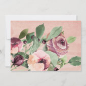 Rosa Marsala florale Taufe Dank Karte (Rückseite)