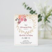 Rosa Marsala Gold Glitzer Ankündigungspostkarte (Stehend Vorderseite)