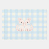 Rosa Marshmallow-Hasen-Ostern Geschenkpapier Set (Vorderseite)