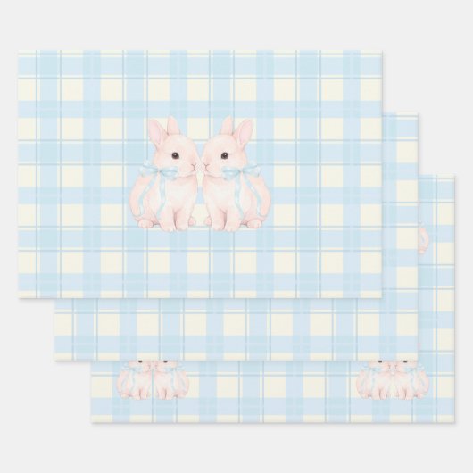 Rosa Marshmallow-Hasen-Ostern Geschenkpapier Set (Set)