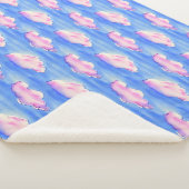 Rosa Marshmallow Wolken Sherpa Blanket Sherpadecke (3/4)
