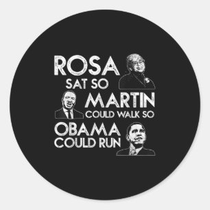 Rosa Martin Obama African American Black History Runder Aufkleber