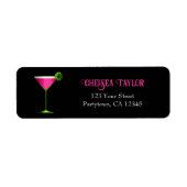 Rosa Martini auf schwarz | Fun Retro Address (Vorne)