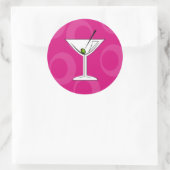 Rosa Martini-Aufkleber Runder Aufkleber (Tasche)